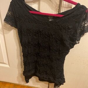 Candie's Black Asymmetrical Blouse